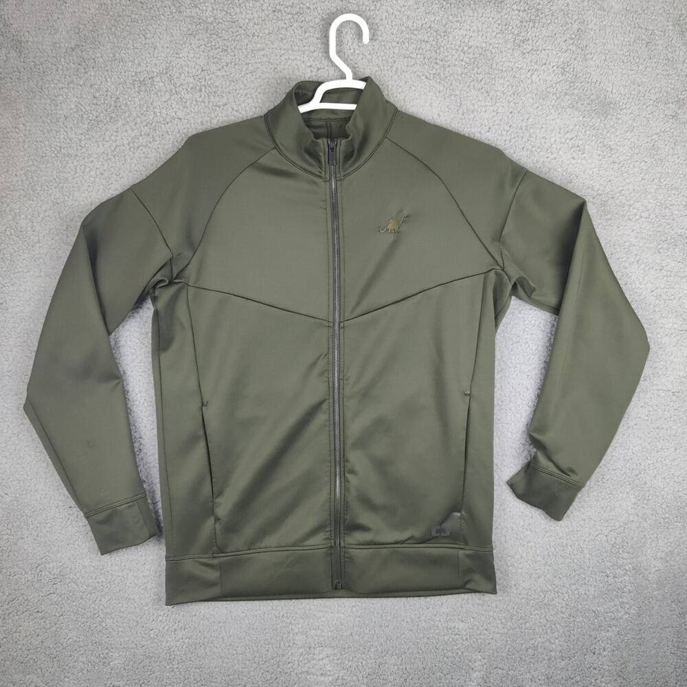 Ogio Track Jacket Full Zip Green Men's Medium moto Track Jacket Coat mock neck